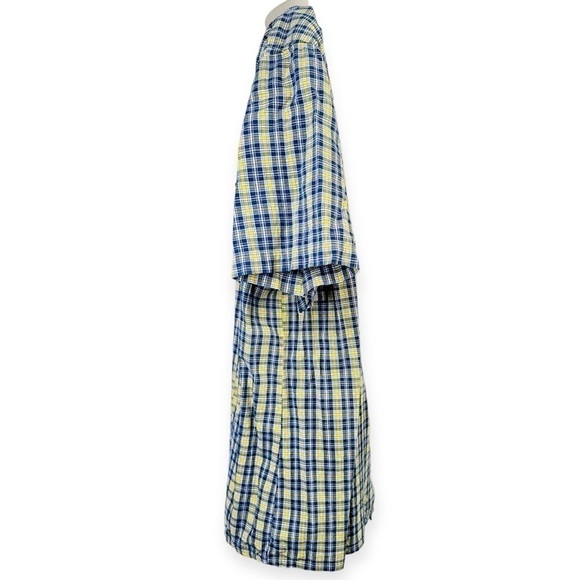 Pineapple Connection Blue Yellow Plaid Camp Shirt Size L - Picture 4 of 9